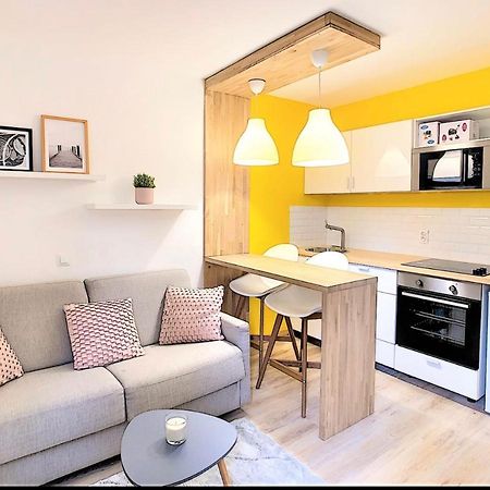 Centre Saint-Gervais studio Jaune moderne proche télécabine 2 pers Extérieur photo